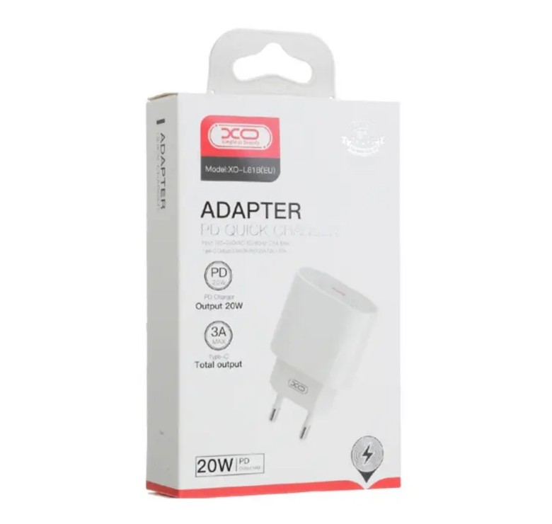 Блок питания XO-L81B Быстрая зарядка Quick Charge 3.0 / PD20W Type-C Белый