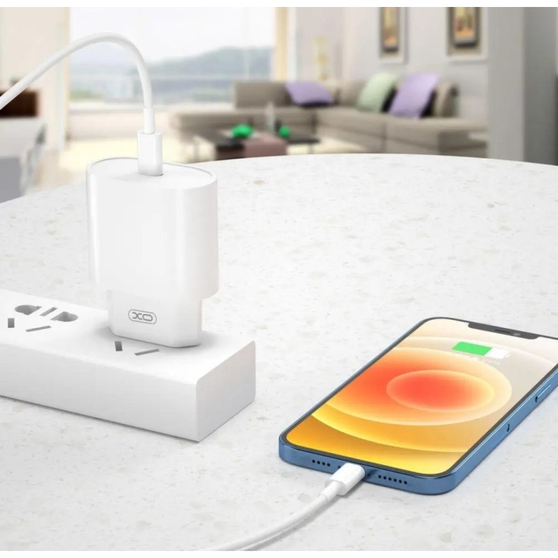 Блок живлення XO-L81B Швидке заряджання Quick Charge 3.0 / PD20W Type-C Білий