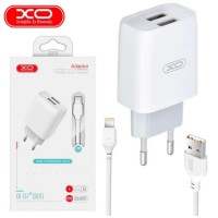 Оригинальный блок питания XO-L57 с кабелем lightning для Iphone 5 вольт 2.4 Ампера 2 USB Белый
