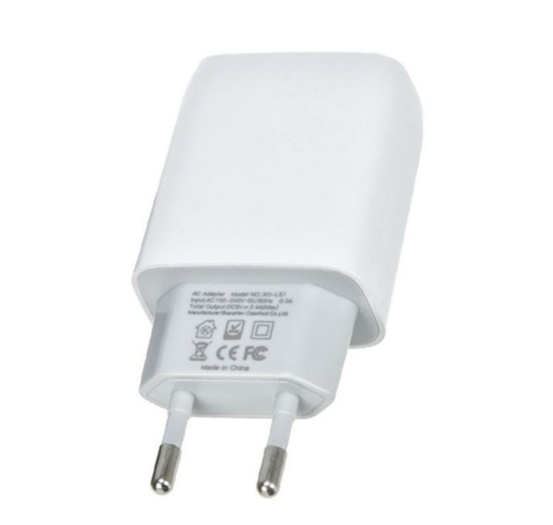 Оригинальный блок питания XO-L57 с кабелем lightning для Iphone 5 вольт 2.4 Ампера 2 USB Белый