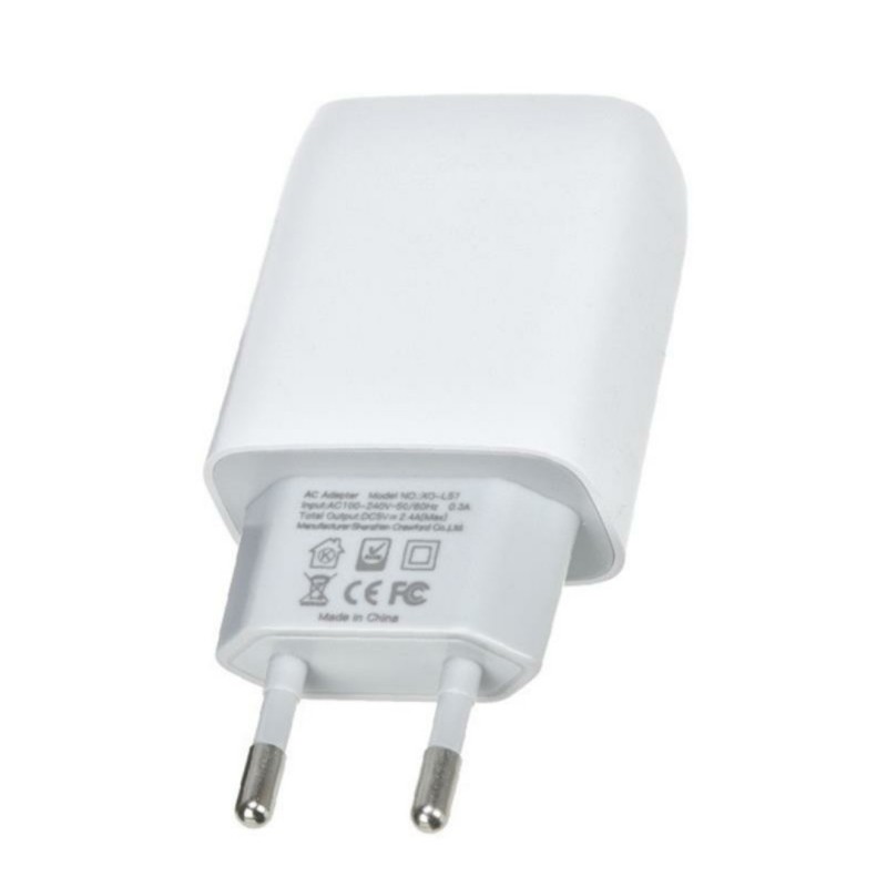 Оригінальний блок живлення XO-L57 з кабелем lightning для Iphone 5 вольт 2.4 Ампера 2 USB Білий