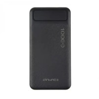 Зарядный Power Bank Awei P5K / Быстрая зарядка 5 вольт 2.1 Ампера / 10000 mAh / Черный