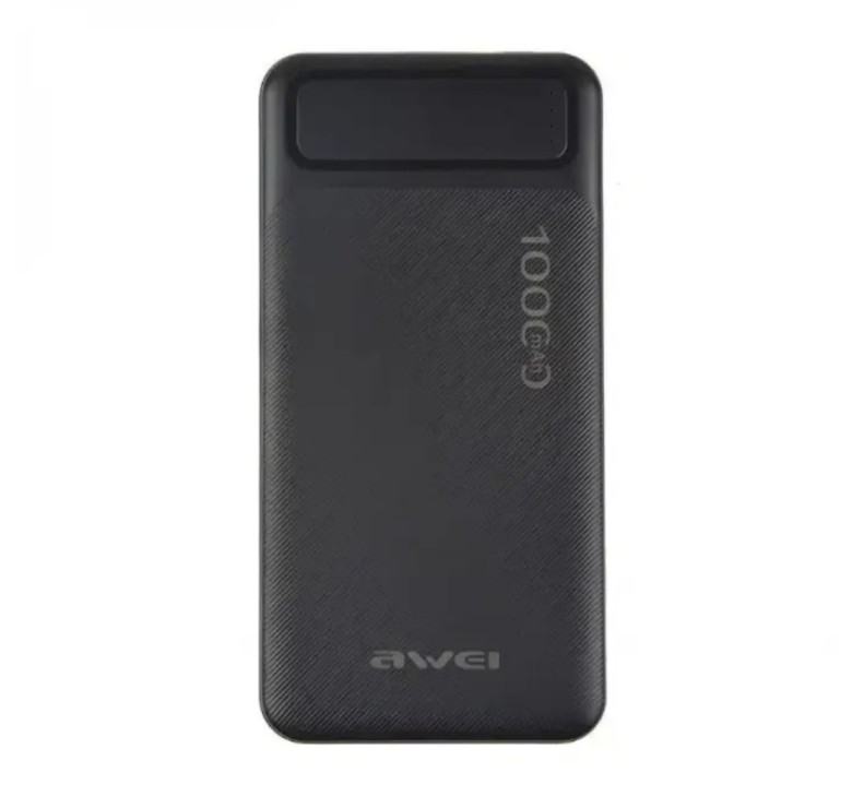Зарядный Power Bank Awei P5K / Быстрая зарядка 5 вольт 2.1 Ампера / 10000 mAh / Черный
