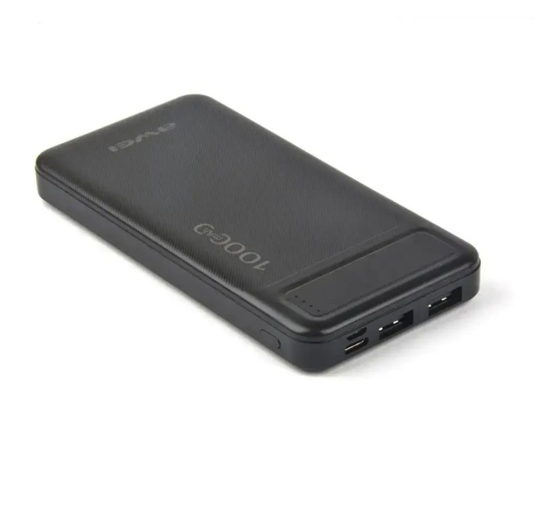 Зарядный Power Bank Awei P5K / Быстрая зарядка 5 вольт 2.1 Ампера / 10000 mAh / Черный