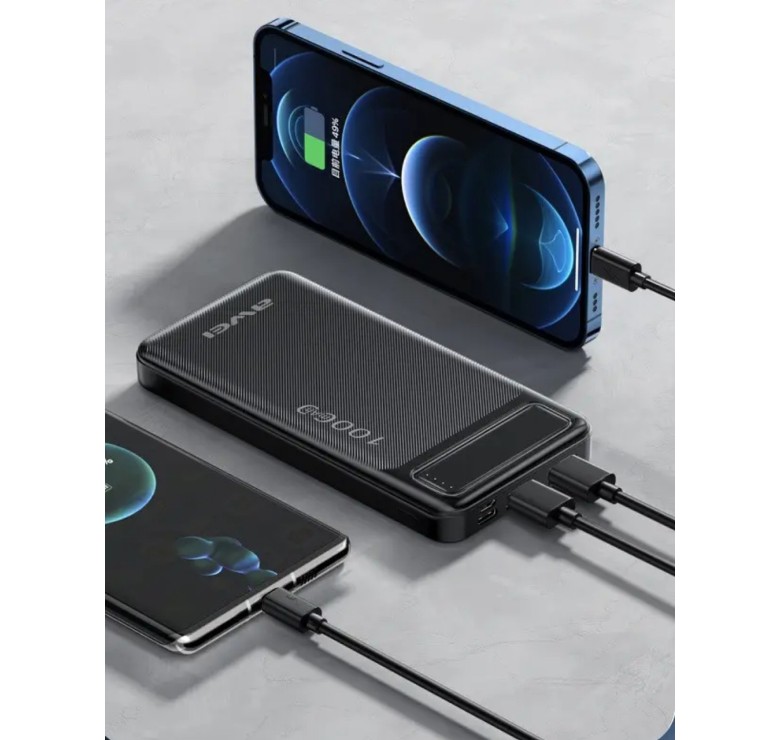 Зарядный Power Bank Awei P5K / Быстрая зарядка 5 вольт 2.1 Ампера / 10000 mAh / Черный