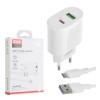 Блок питания XO-L81A с кабелем Micro USB Быстрая зарядка Quick Charge 3.0 USB 18W + Type C (PD 20W) Белый