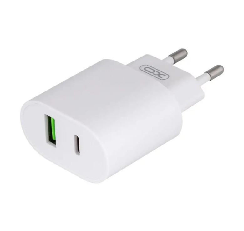 Блок питания XO-L81A с кабелем Micro USB Быстрая зарядка Quick Charge 3.0 USB 18W + Type C (PD 20W) Белый
