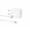 Блок живлення XO-L81B з кабелем Type-C - Lightning (Iphone) / Швидка зарядка Quick Charge 3.0/20W (PD 20W) Бел
