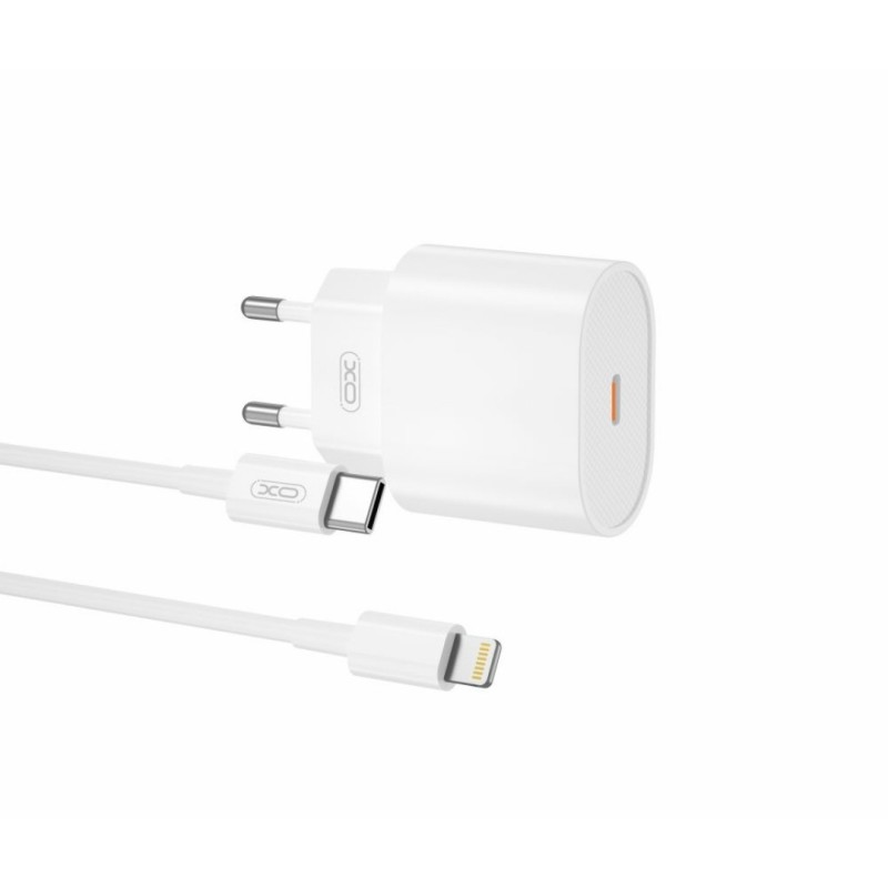 Блок питания XO-L81B с кабелем Type-C - Lightning (Iphone) / Быстрая зарядка Quick Charge 3.0/20W (PD 20W) Бел