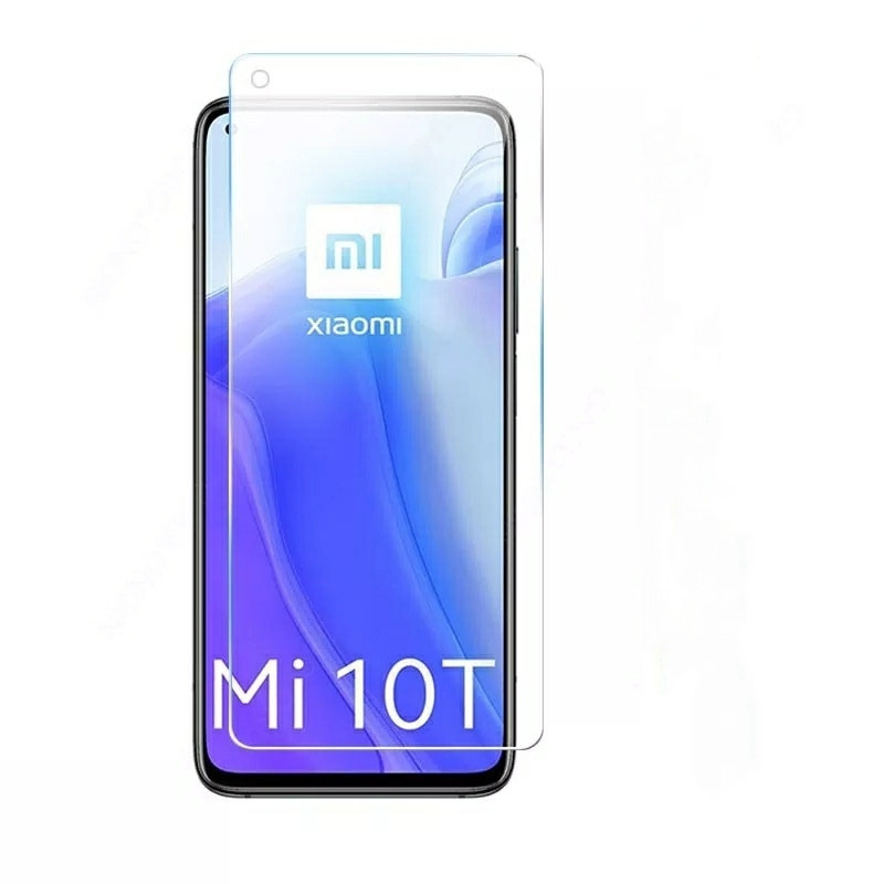 Закаленное защитное стекло на Xiaomi Mi 10T Pro / С вырезом для камеры / Прозрачное