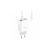 Блок живлення hoco. C93A / 3 USB + дисплей + кабель Lightning - USB / до 3.4 Ампер / Білий