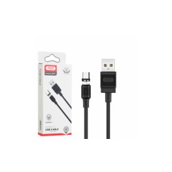 Магнітний Micro USB кабель XO-NB187 / Круглий / 360 градусів / 100 см. / Чорний