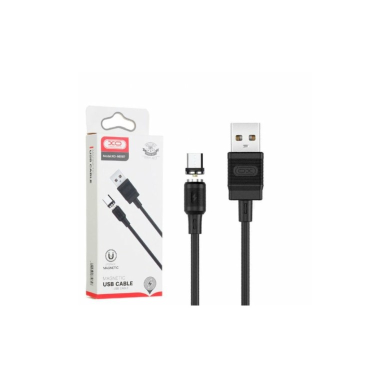 Магнитный Micro USB кабель XO-NB187 / Круглый / 360 Градусов / 100 см. / Черный