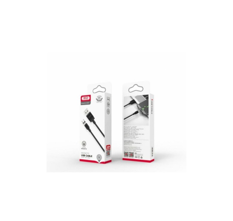 Магнитный Micro USB кабель XO-NB187 / Круглый / 360 Градусов / 100 см. / Черный
