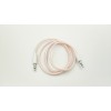 AUX перехідник (кабель) для передачі аудіо/Mini-jack 3.5 mm. / 2 Pin / Тканинний / 1 метр / Рожевий