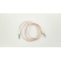 AUX перехідник (кабель) для передачі аудіо/Mini-jack 3.5 mm. / 2 Pin / Тканинний / 1 метр / Рожевий