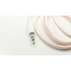 AUX перехідник (кабель) для передачі аудіо/Mini-jack 3.5 mm. / 2 Pin / Тканинний / 1 метр / Рожевий