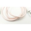 AUX перехідник (кабель) для передачі аудіо/Mini-jack 3.5 mm. / 2 Pin / Тканинний / 1 метр / Рожевий