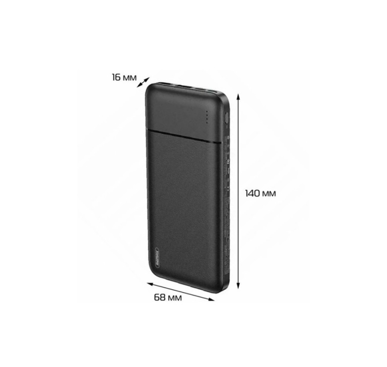 Power Bank Remax RPP-96 / Быстрая зарядка 5 вольт / 2.1 Ампера / 10000 mAh / Черный