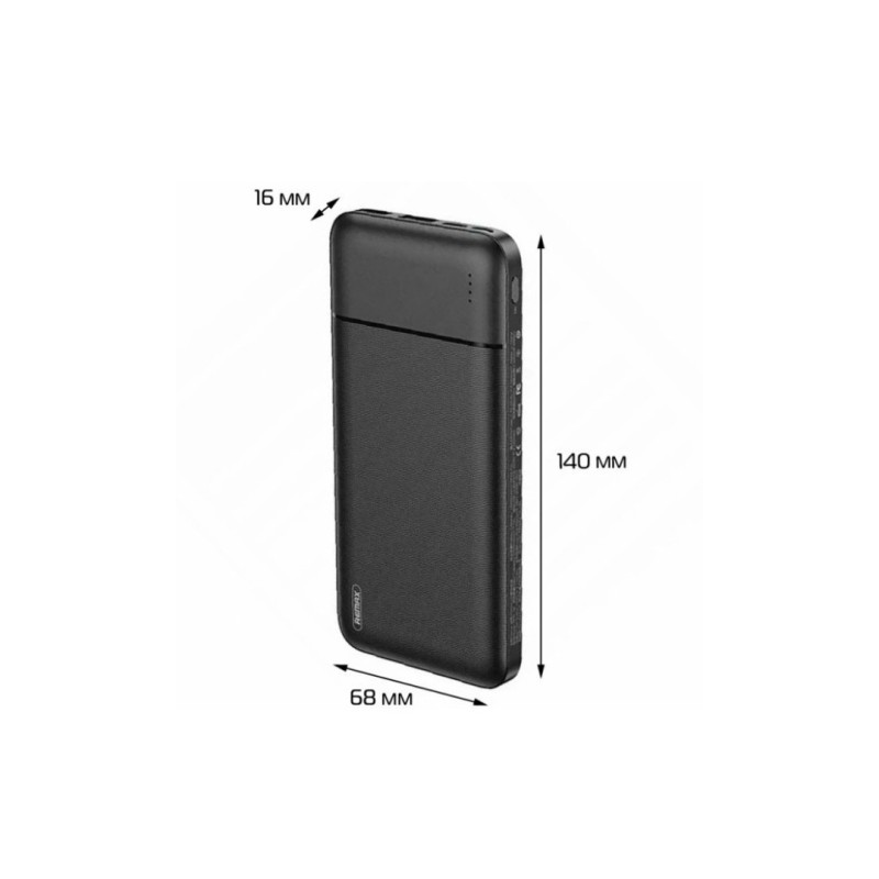 Power Bank Remax RPP-96 / Швидка зарядка 5 вольт / 2.1 Ампера / 10000 mAh / Чорний