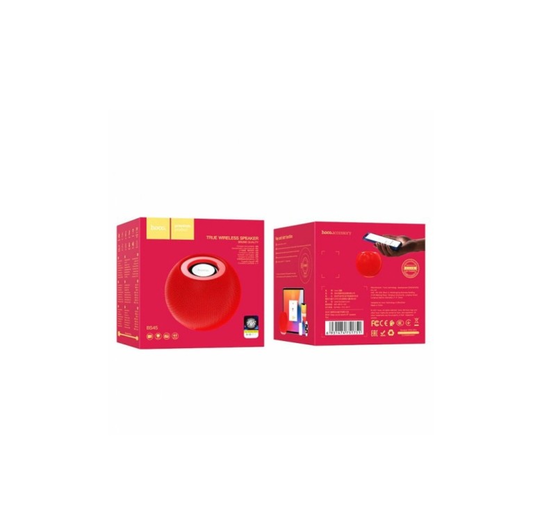 Блютуз колонка Mini Hoco BS45 / 500 mAh / Радио FM / 5 Ватт / Красная
