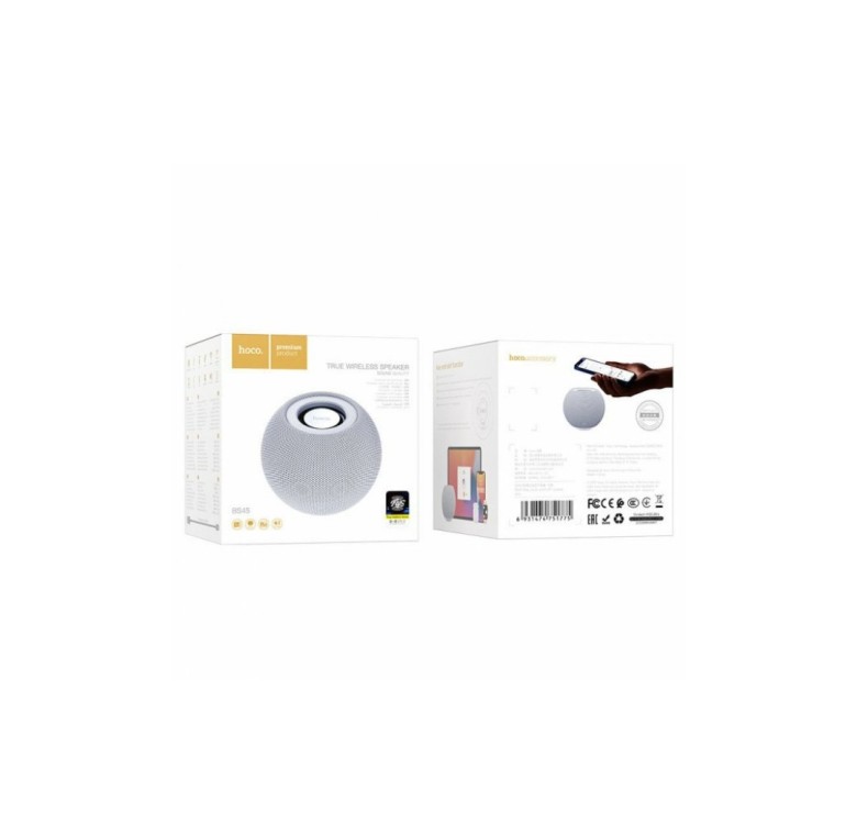 Блютуз колонка Mini Hoco BS45 / 500 mAh / Радио FM / 5 Ватт / Серая