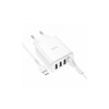 Блок живлення hoco. C102A з кабелем Micro-USB / 4 USB / 28.5 Ватт / Швидка зарядка Quick Charge 3.0 / Білий
