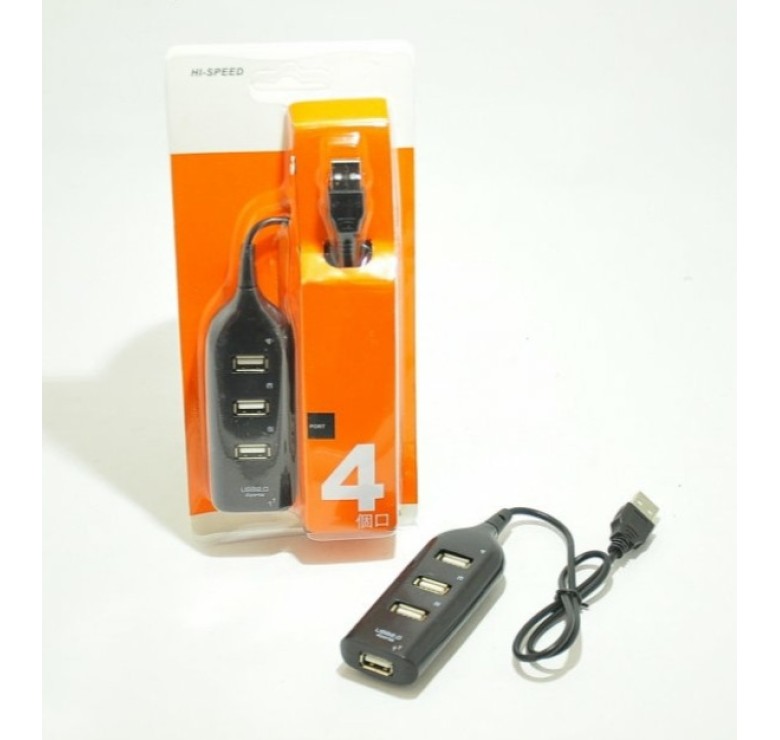 USB хаб Hi-Speed / USB 2.0 / 4 порта USB / 40 см. / Черный