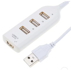 USB хаб Hi-Speed / USB 2.0 / 4 порти USB / 40 см. / Білий