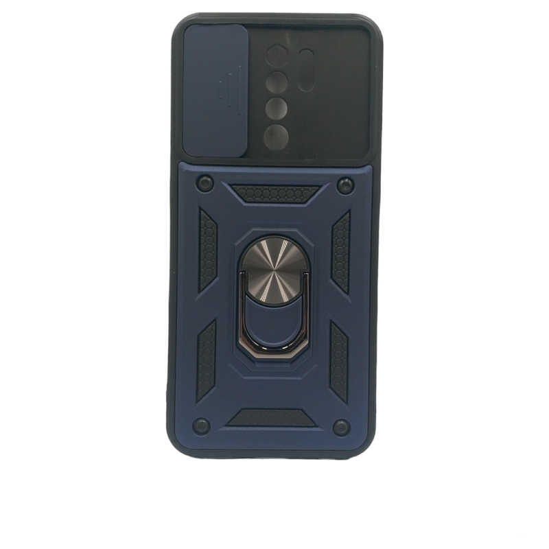 Накладка ударопрочная с держателем и защитой камеры для Xiaomi Redmi 9 / Синяя
