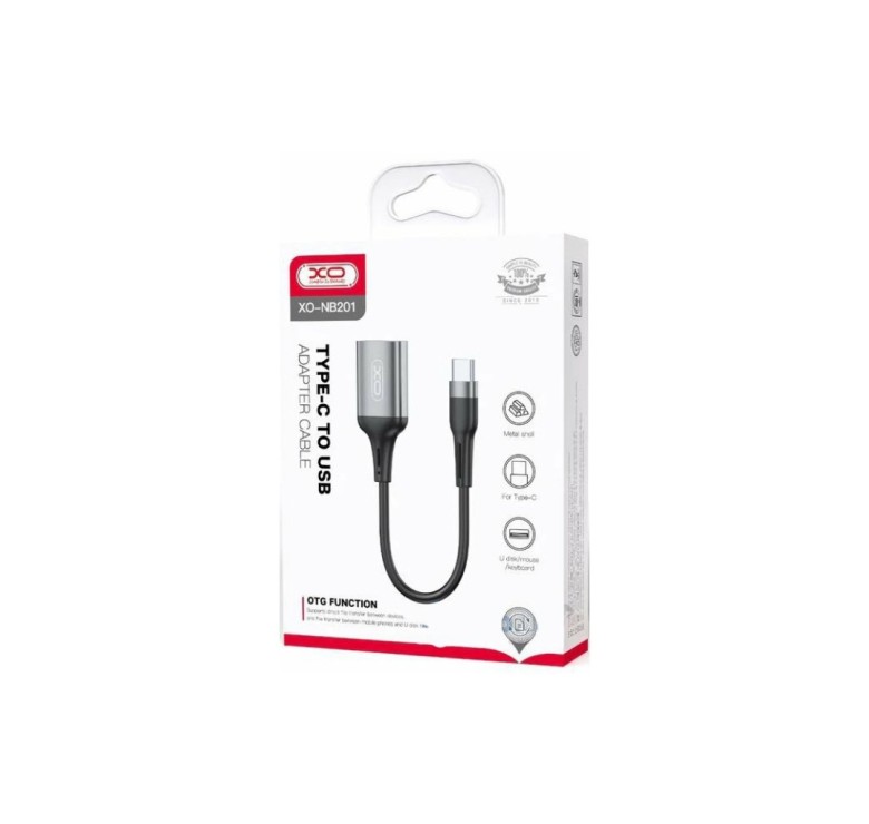 Type-C кабель OTG / XO-NB201 / USB 2.0 / Черный