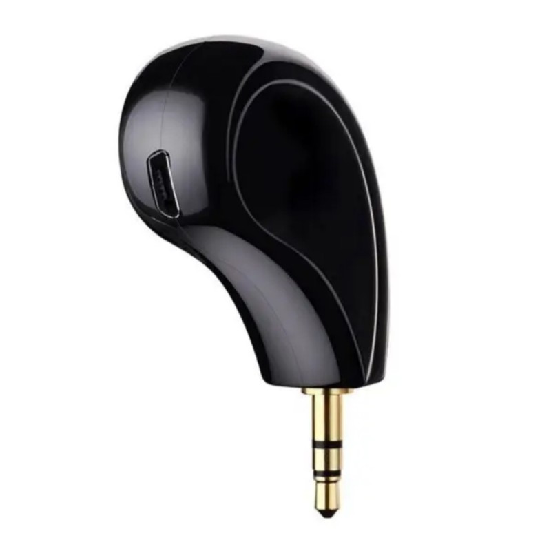 Bluetooth ресивер HK009 / AUX аудио 3.5 mm. / С аккумулятором / Черный