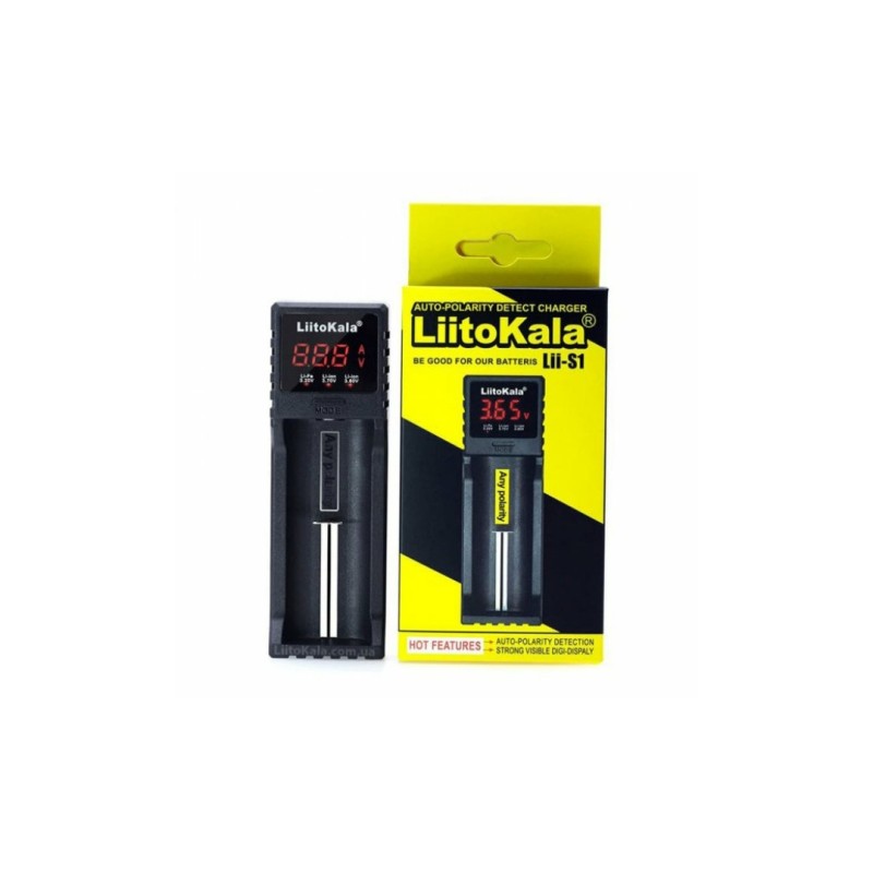 Заряджання LiitoKala Lii-S1 для акумуляторів AA, AAA, 18650, 26650, 21700 та інших / Чорна