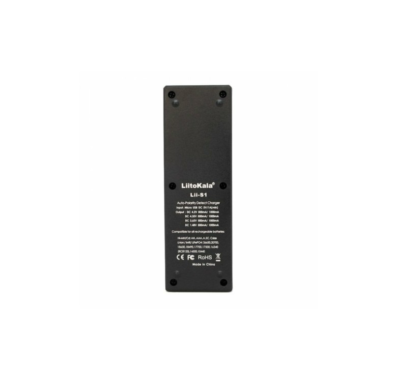 Зарядка LiitoKala Lii-S1 для аккумуляторов AA, AAA, 18650, 26650, 21700 и других / Черная