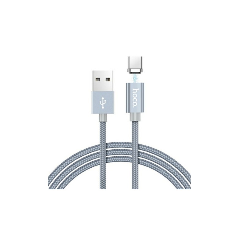 Магнитный кабель Hoco U40A / Type-C - USB / 3 Ампера / 100 см. / Серый