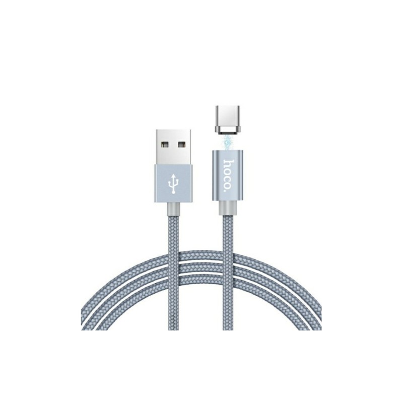 Магнітний кабель Hoco U40A/Type-C - USB/3 Ампера/100 см. / Сірий