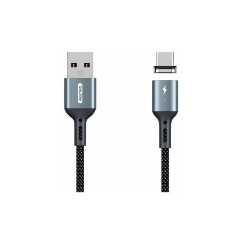Магнітний кабель Remax RC-156a / Type-C - USB / 3 Ампера / 100 см. / Чорний