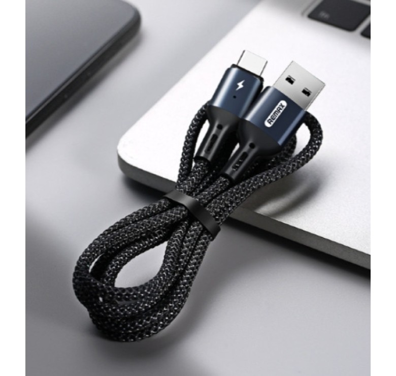 Магнітний кабель Remax RC-156a / Type-C - USB / 3 Ампера / 100 см. / Чорний