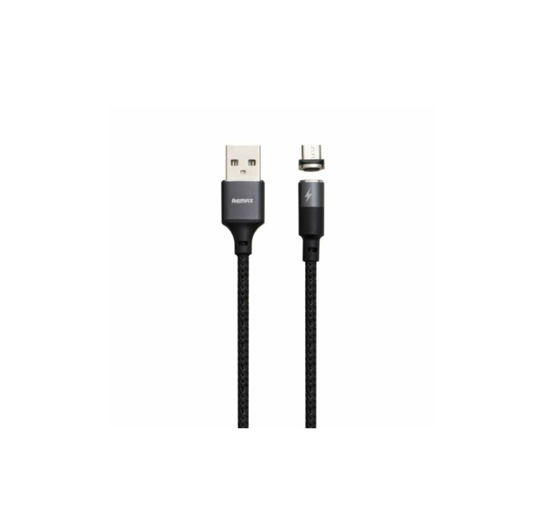 Магнітний кабель Remax RC-102m / Micro - USB / 3 Ампера / 100 см. / Чорний
