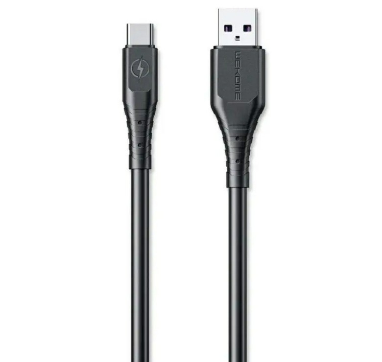 Кабель Wekome WDC-152 / Type-C - USB / Силиконовый / 6 ампер / 2 метра / Черный