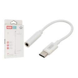 AUX переходник кабель XO-NB-R161 из Type-c на аудио mini-jack 3.5 mm. / Белый