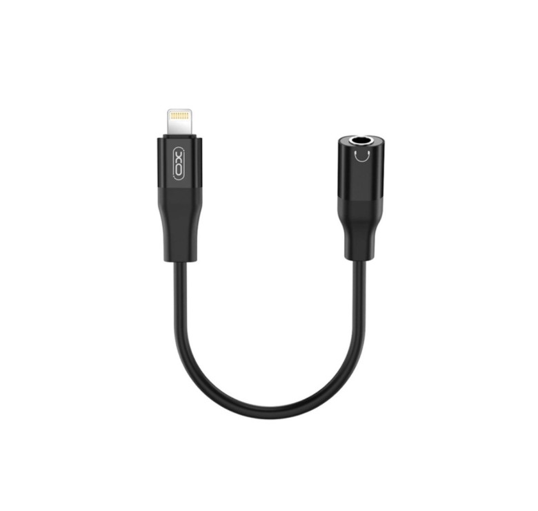 Перехідник XO-NB181A від Lightning (Iphone) до аудіо Mini jack 3.5 mm. / Чорний