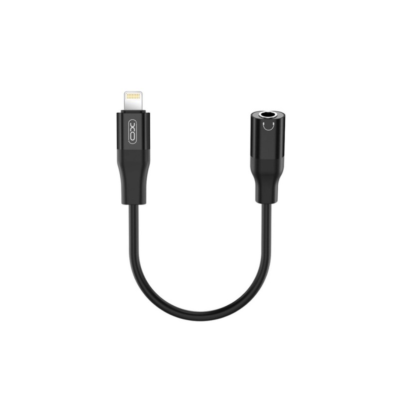 Перехідник XO-NB181A від Lightning (Iphone) до аудіо Mini jack 3.5 mm. / Чорний