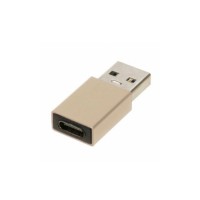 Перехідник USB 3.0 TU001 / USB-Type-C / Металевий / Золотий
