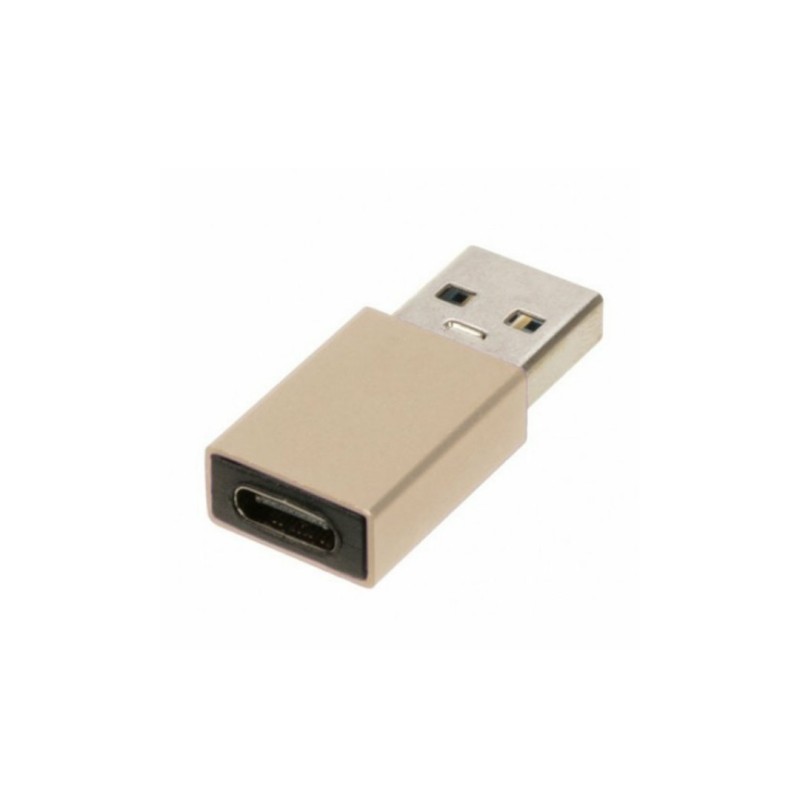 Переходник USB 3.0 TU001 / USB-Type-C / Металлический / Золотой