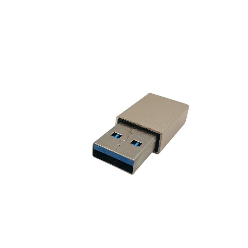Переходник USB 3.0 TU001 / USB-Type-C / Металлический / Золотой