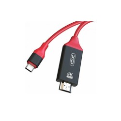 Кабель XO-GB005 / Type-C - HDMI / 4K / 30Hz / 2 метра / Красный