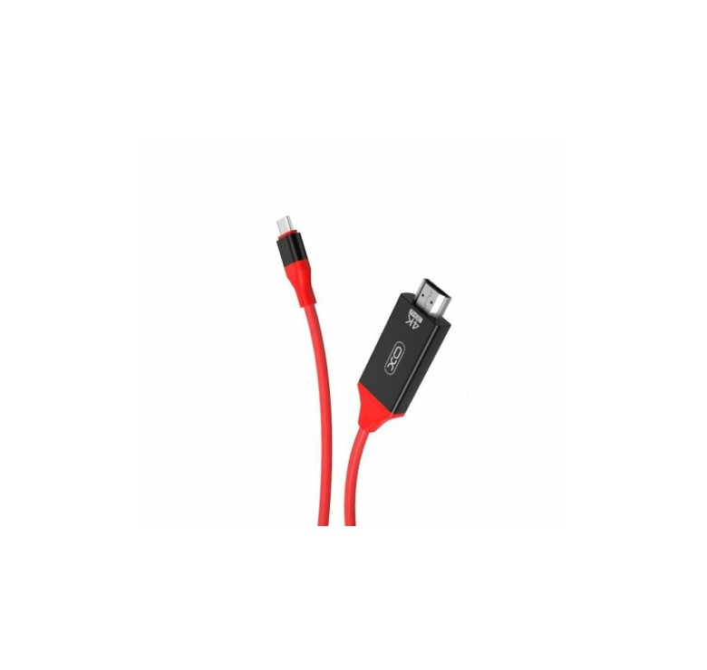 Кабель XO-GB005 / Type-C - HDMI / 4K / 30Hz / 2 метри / Червоний