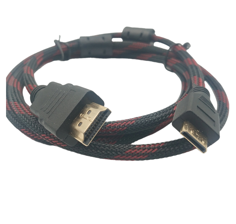 Кабель HDMI - Mini HDMI / V1.4 / 1.5 метра / Нейлоновый / Черный