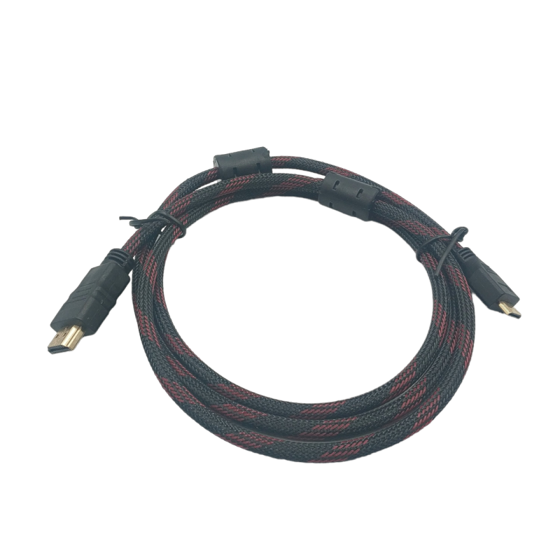 Кабель HDMI - Mini HDMI / V1.4 / 1.5 метра / Нейлоновий / Чорний